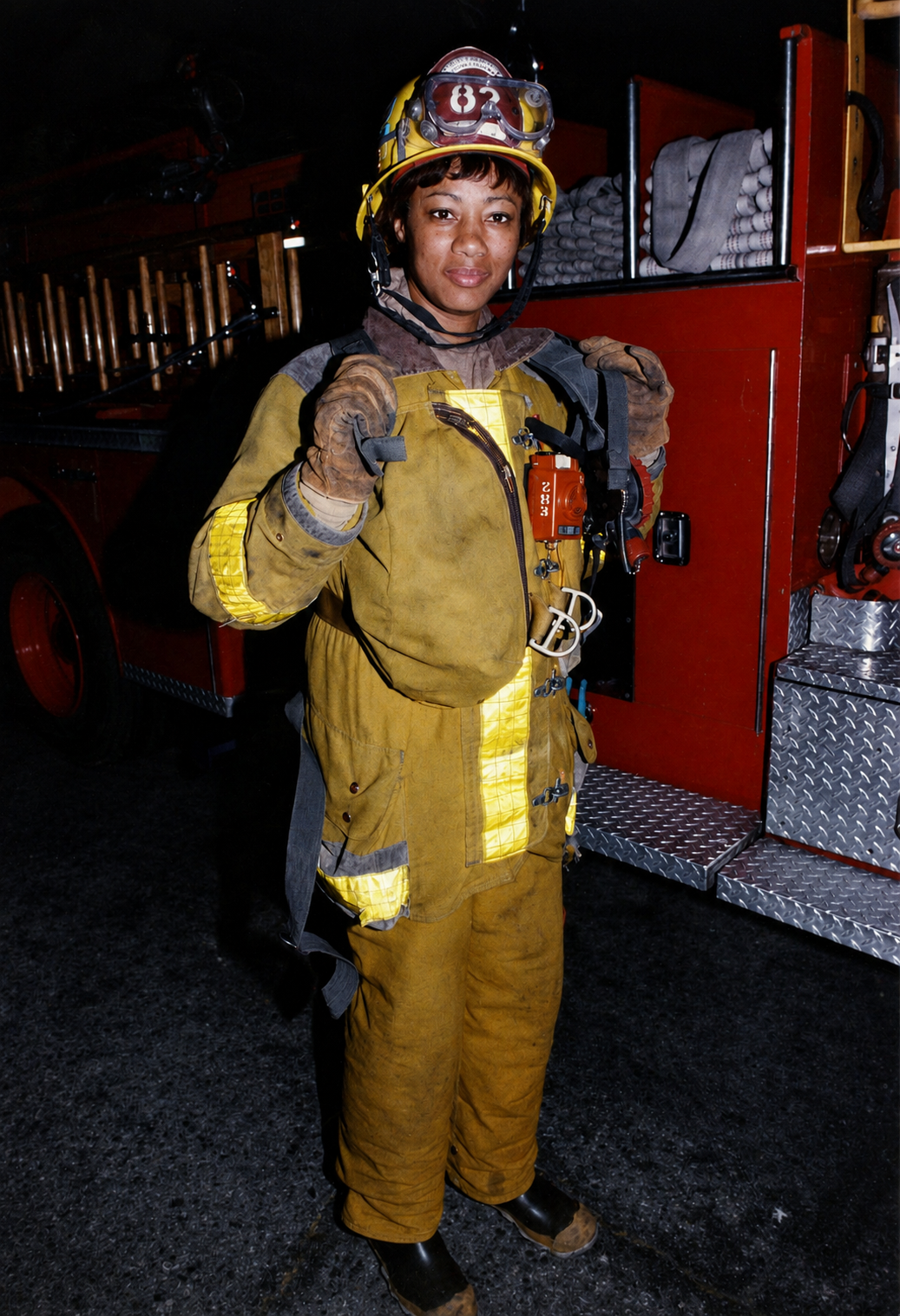 Karen Slider in Los Angeles Fire Department gear